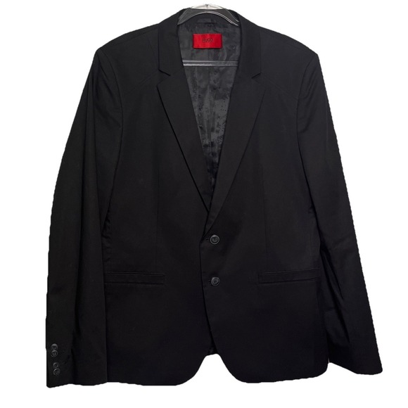 Hugo Boss Men's 42R Black Cotton Blend Blazer Red Label